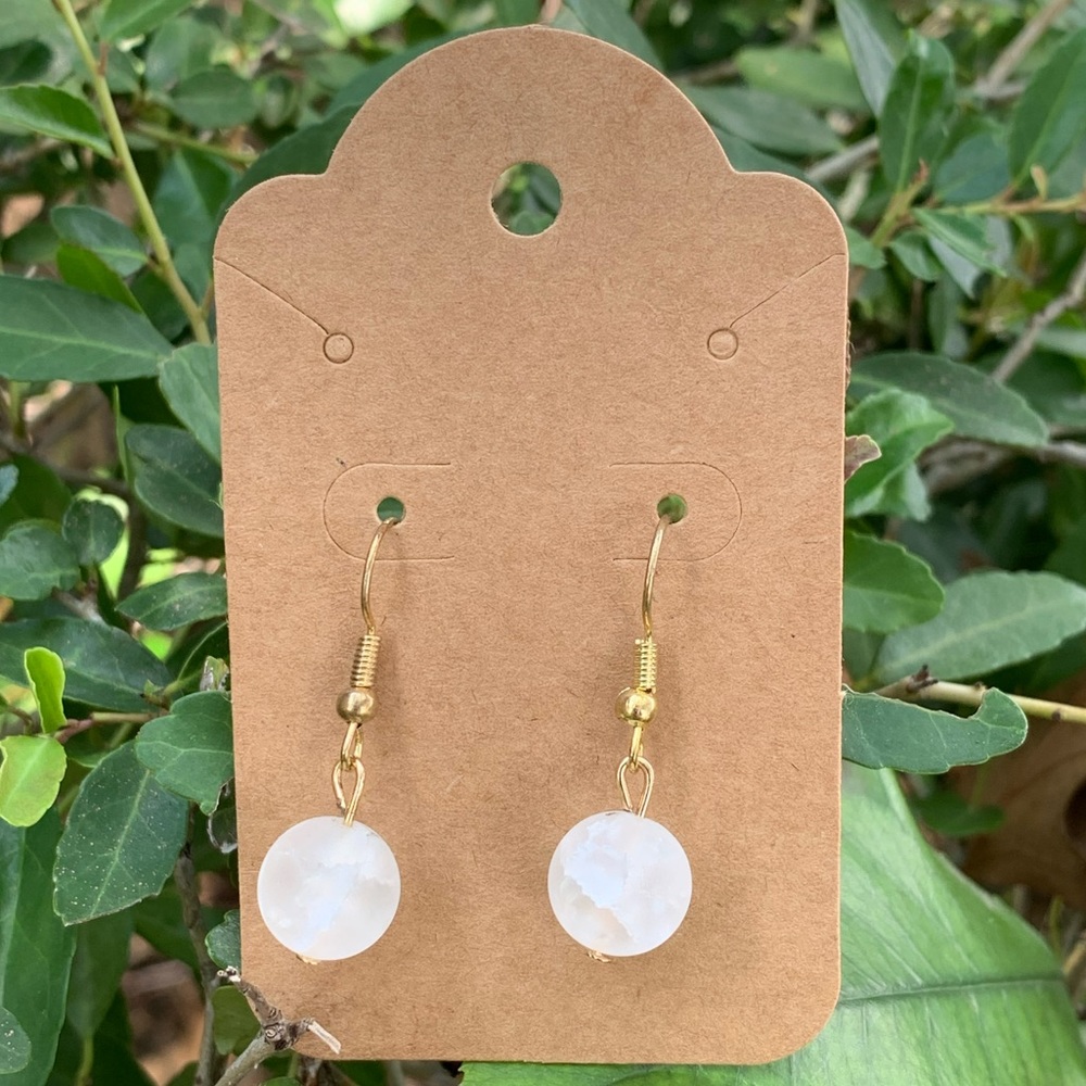 White Quartz (Matt) earrings
